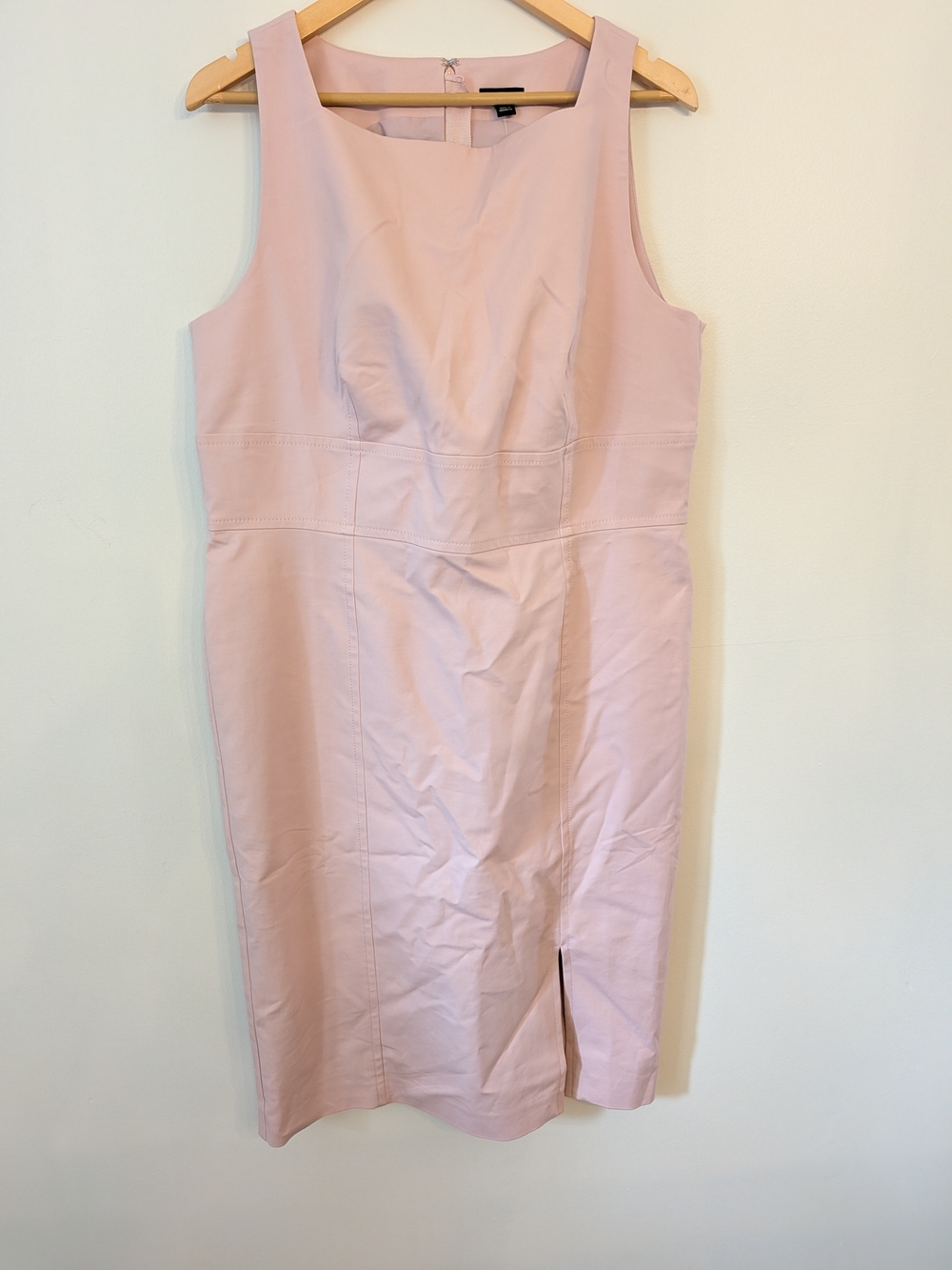 Ann Taylor Pale Pink Sleeveless Midi Sheath Dress